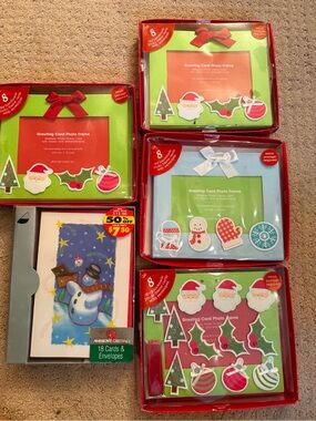 American Greetings Holiday Greeting Card Photo Frame Kit - Green & Blue